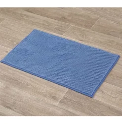 Alfombra Baño Microfibra Liso – Azul Claro