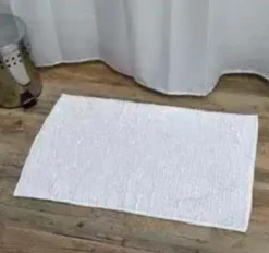Alfombra Baño Microfibra Liso – Blanco