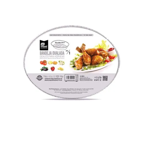 Bandeja Aluminio Con Tapa Ovalada 27,3×22,6×7,6cm
