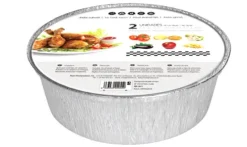 Bandeja Aluminio Con Tapa Pollo Redonda Ø21×5,7cm