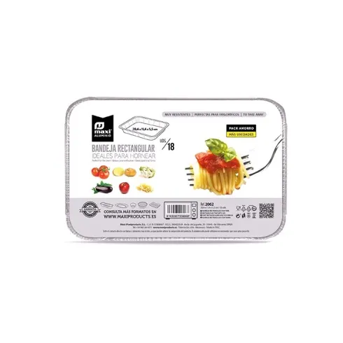 Bandeja Aluminio Con Tapa Rectangular 20,4×11,4×5,5cm