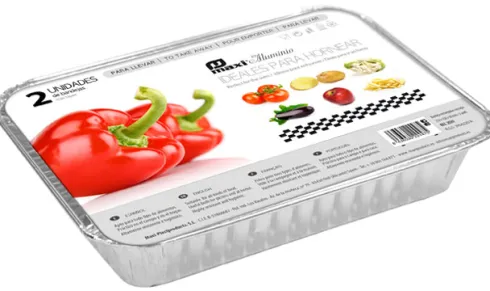 Bandeja Aluminio Con Tapa Rectangular 21,9×15,8×3,8cm