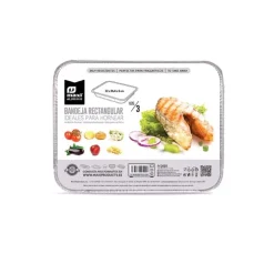 Bandeja Aluminio Con Tapa Rectangular 32×26,4x6cm