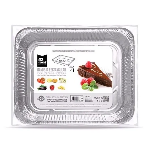 Bandeja Aluminio Rectangular 32,2×26,2x4cm