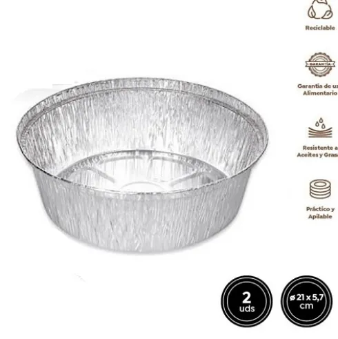 Bandeja Aluminio Redonda 21×5,7cm