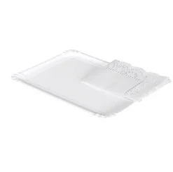 Bandeja Cartón Con Blonda Rectangular Blanca 18x24cm 3uds