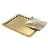 Bandeja Cartón Con Blonda Rectangular Oro 34x42cm