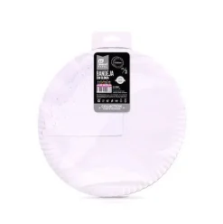 Bandeja Cartón Con Blonda Redonda Blanca Ø21cm 3uds