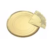 Bandeja Cartón Con Blonda Redonda Oro Ø30cm