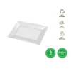 Bandejas Rectangular Reutilizable Blanca 33X22,5CM