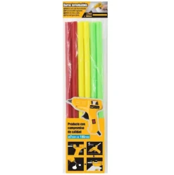 Barras Silicona Termofusibles 7x180MM 6PCS Verde/Amarillo/Rojo