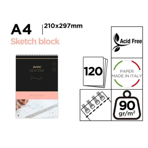 Block Bocetos Arte Esbozo A4 120H 90G