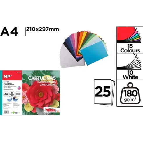Block de Cartulina A4 Color 25 Hojas
