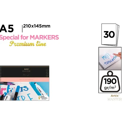 Block de Marker Paper A5 30H 190G Espiral