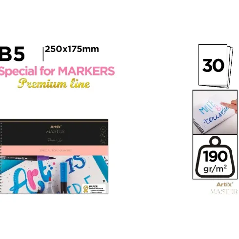Block de Marker Paper B5 30H 190G Espiral