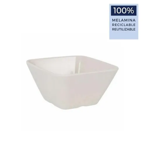 Bol Cuadrado 10.5×10.5x6cm Ivory Melamina Brillo La Med