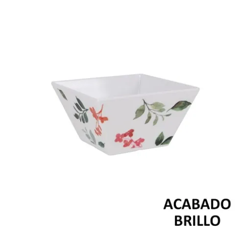 Bol Cuadrado 13x13x7cm Petunia Melamina Brillo La Med