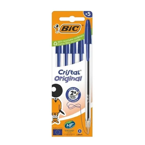 Bolígrafo BIC Cristal Med. Azul 5U