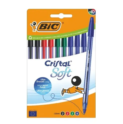 Bolígrafo BIC Cristal Soft 10U