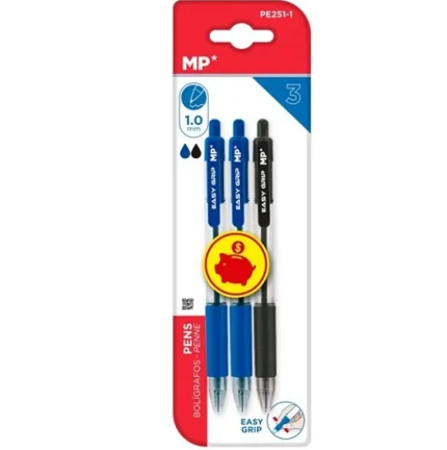 Bolígrafo Easy y Grip 1.0mm 3pcs