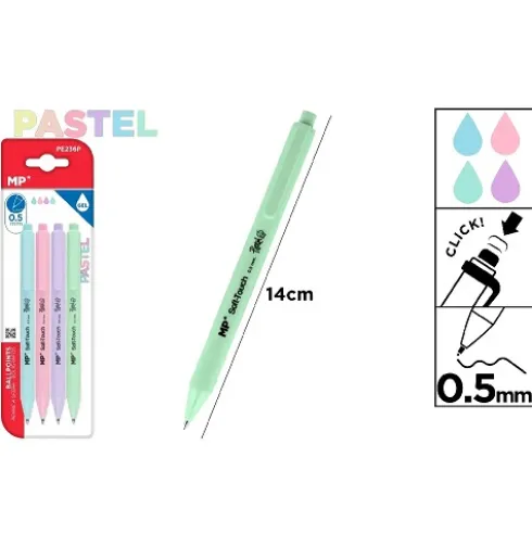 Bolígrafo Tinta Gel Pastel 0.5mm 4u