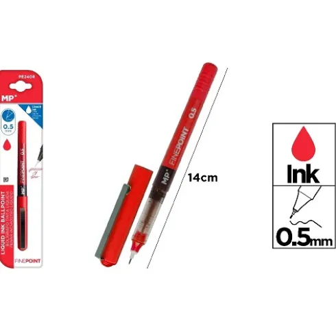 Bolígrafo Tinta Líquida Punta Aguja Rojo