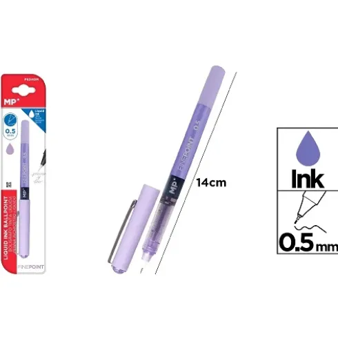 Bolígrafo Tinta Líquida Punta Aguja Morado