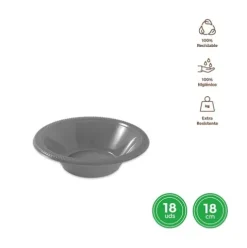 Bol Redondo Reutilizable Plata Ø18CM
