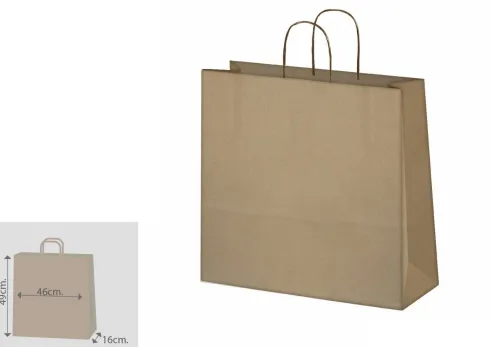 Bolsa Papel Kraft 46+20x51cm