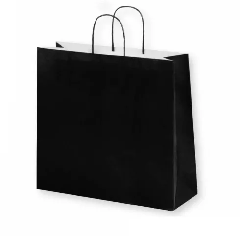 Bolsa Papel Negro 32+12x40cm