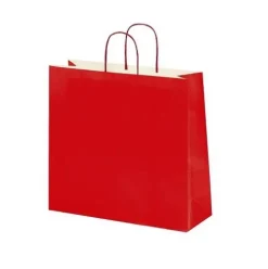 Bolsa Papel Rojo 38+20x43cm