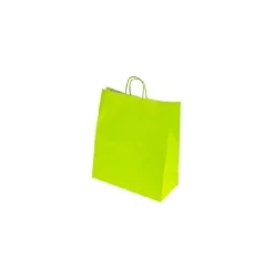 Bolsa Papel Verde Lima 20+8x24cm