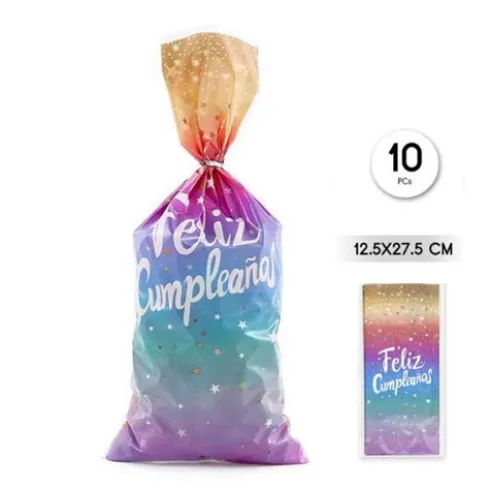 Bolsas Para Chuches Feliz Cumple 10pcs