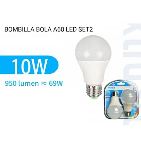 Bombilla Led A60 Bola Luz Día 2PCS