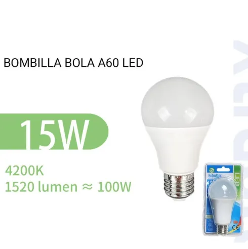 Bombilla Led A60 Bola Luz Natural
