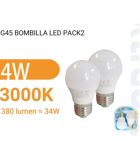 Bombilla Led G45 Luz Cálida 2PCS