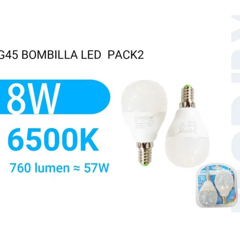 Bombilla Led G45 Luz Fría 2PCS