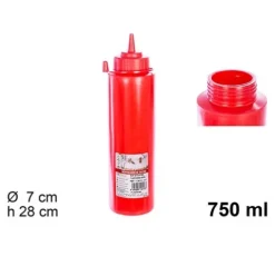 Bote Kétchup Plástico Rojo 750ml