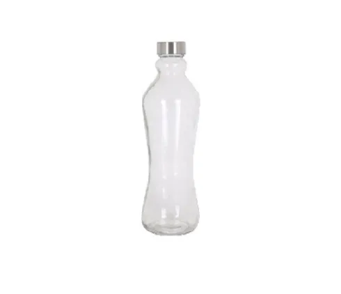 Botella Vidrio C/Tapa Metal 1L