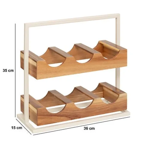 Botellero Para 6 Botellas Acacia Metal