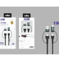 Cable 4 en 1 USB-C/Lightning a USB-C/USB-A PD 35W/60W 1M