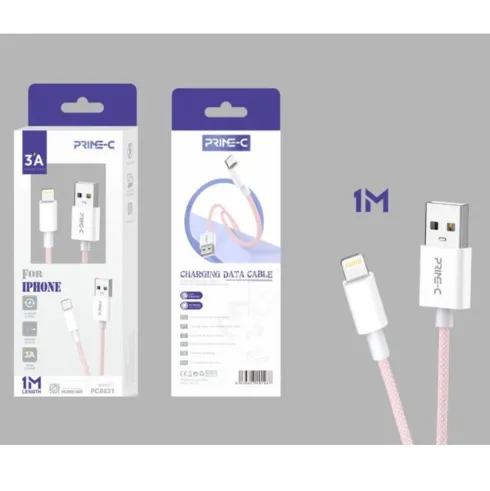 Cable USB-A a Lightning 1M 3A Rosa