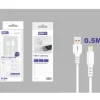 Cable USB-A a Lightning PVC 0.5M 3.4A Blanco