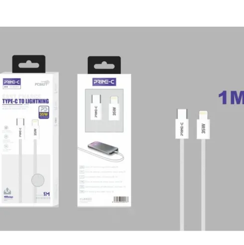 Cable USB-C a Lightning Braided 1M 35W Gris