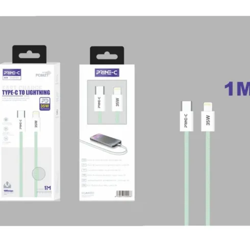 Cable USB-C a Lightning Braided 1M 35W Verde