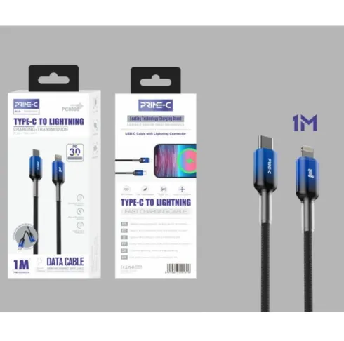 Cable USB-C a Lightning Gradient 1M 30W Negro
