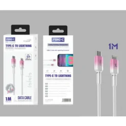 Cable USB-C a Lightning Gradient 1M 30W Rosa