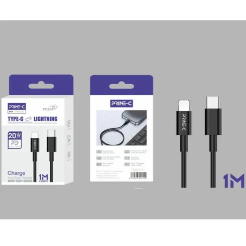Cable USB-C a Lightning 20W Negro