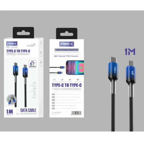 Cable USB-C a USB-C Gradient 1M 67W Negro