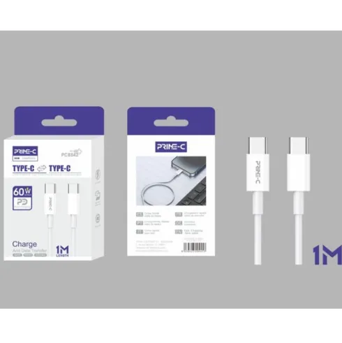 Cable USB-C a USB-C 60W Blanco